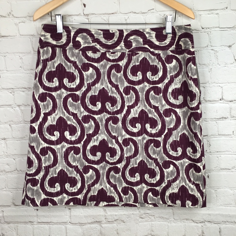 Ann Taylor purple and gray pattern skirt